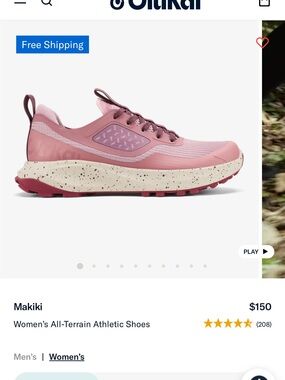 OluKai Makiki Women's Trail Shoe in Rose and Cream